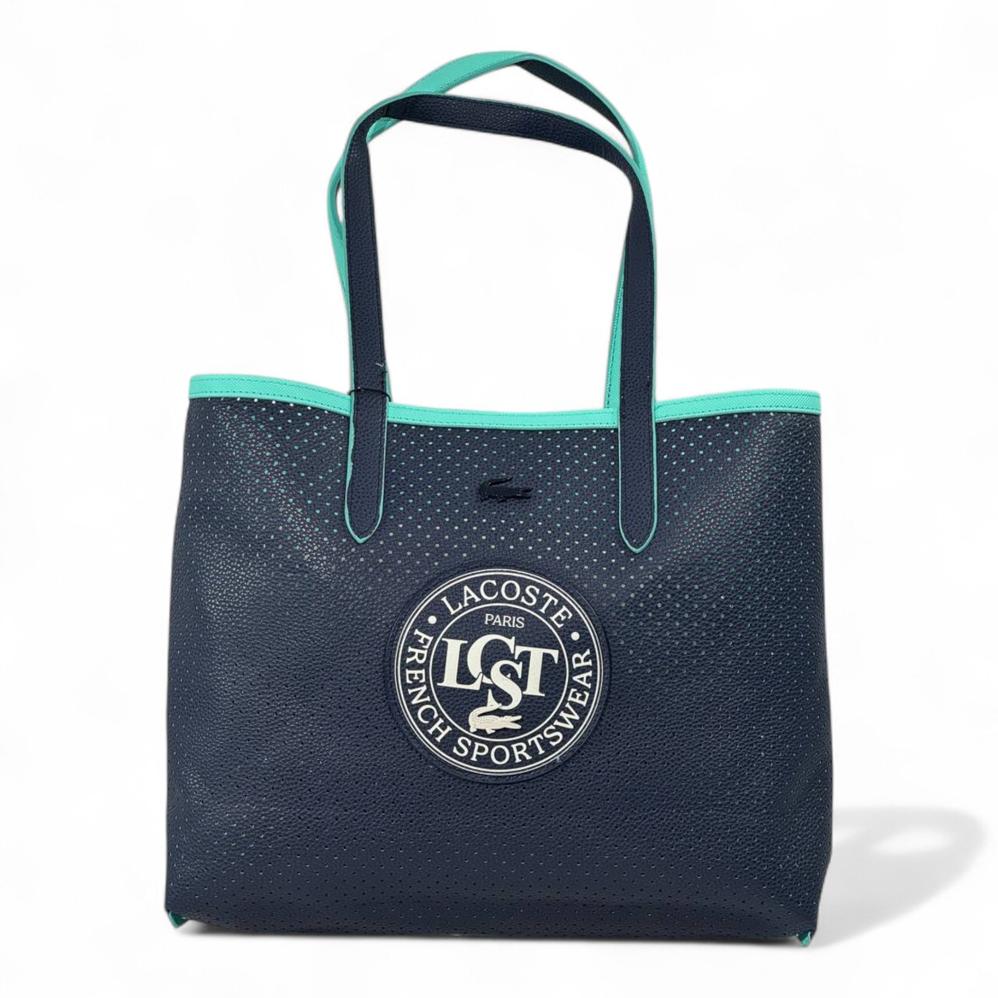 ✨ Lacoste Double-Face Reversible Sports Tote – Navy & Mint Edition ✨