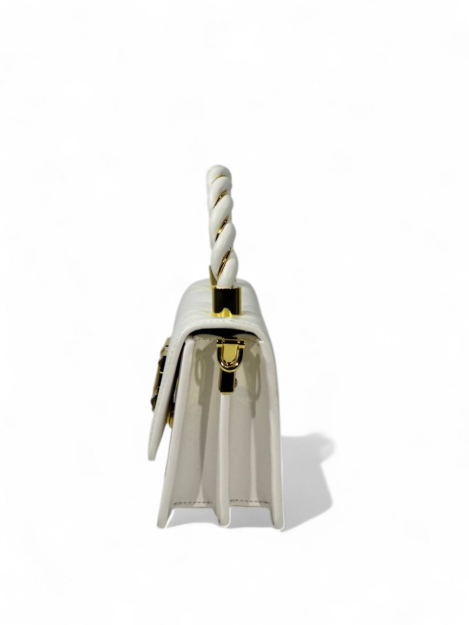 Elisabetta Franchi White Twist-Handle Iconic Shoulder Bag ✨🤍