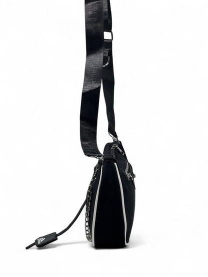 Adidas Urban Street Chain Bag ✨🖤 | Multi-Pocket Crossbody for Everyday Style