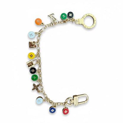 ✨ Louis Vuitton Multi-Color Bag Charm – Luxury Gold Chain Edition