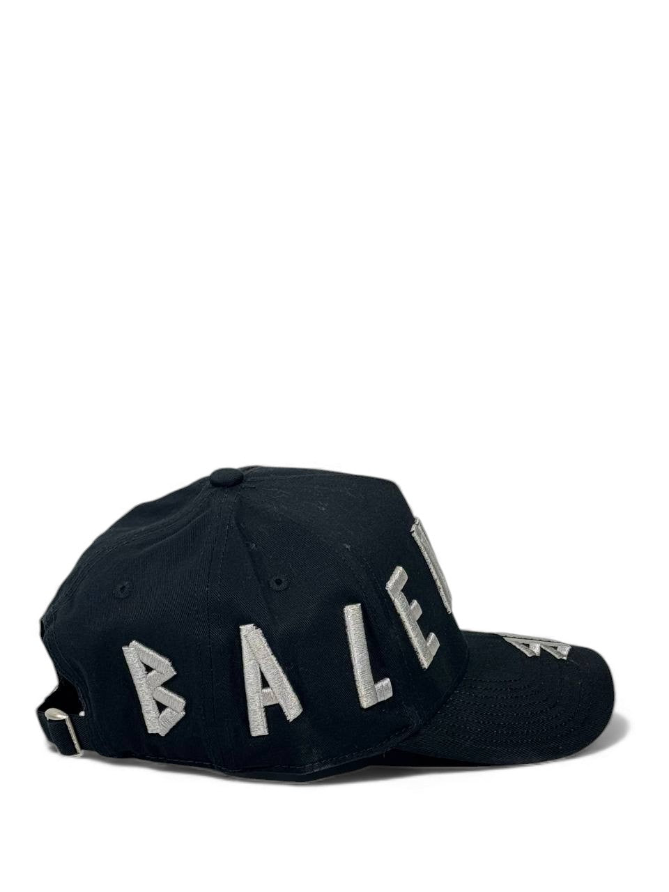 Balenciaga Luxury Embroidered Cap – Black & Silver Edition 🧢⚫✨ (Unisex Street Style)