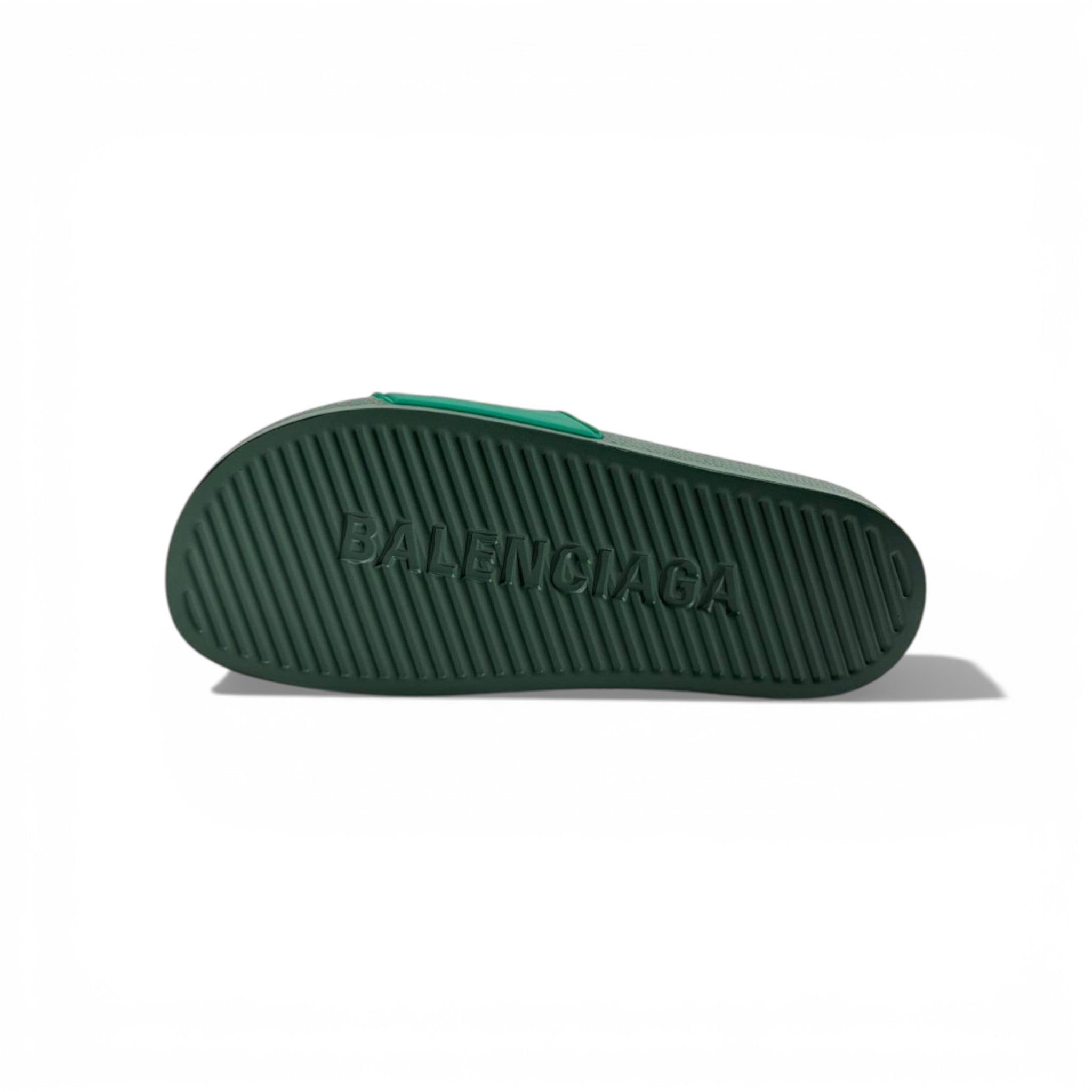 🟢 Balenciaga Slides – Green Logo Edition 🤍✨
