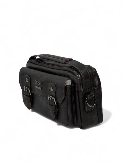 🤎 BOSS Dark Brown Executive Crossbody Pouch – Premium Leather Look