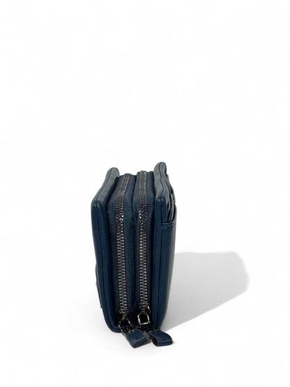 💙 Calvin Klein Navy Blue Leather Clutch – Minimal Premium Designer Pouch