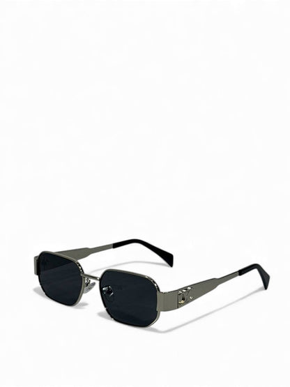 🕶✨ Celine Inspired Premium Rectangle Sunglasses – Silver & Black