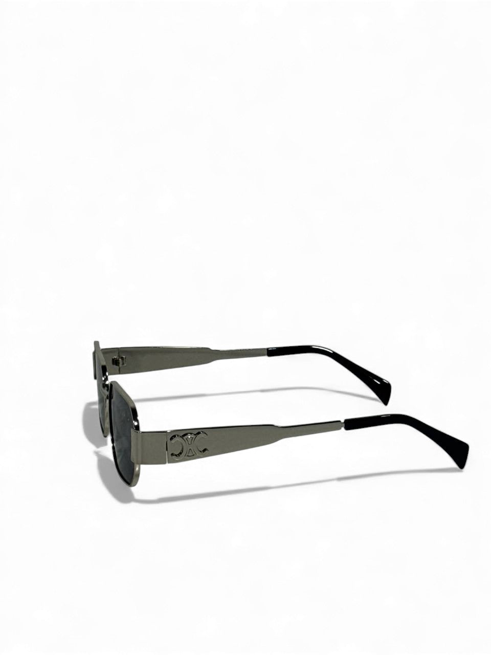 🕶✨ Celine Inspired Premium Rectangle Sunglasses – Silver & Black