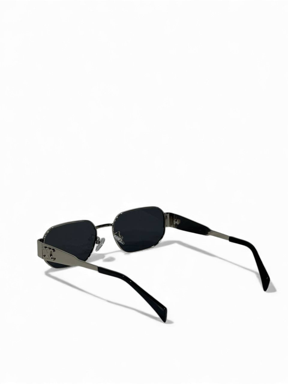 🕶✨ Celine Inspired Premium Rectangle Sunglasses – Silver & Black