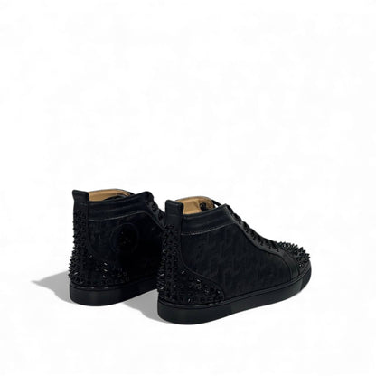 🔥 Christian Louboutin Spiked Black High-Top Sneakers – Red Sole Edition