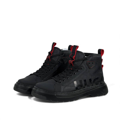 Hugo Black High-Top Street Sneakers 🔥⚫ Premium Urban Performance