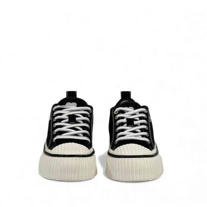 AMI Paris Chunky Black Canvas Sneakers ⚫🤍 Modern Minimalist Street Style
