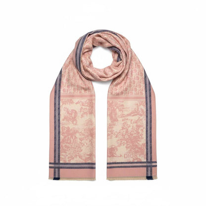 Christian Dior Pink Toile Oblique Scarf 💗✨ Soft Luxury Elegance