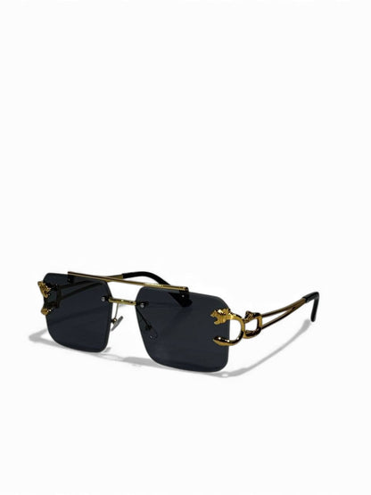Roberto Cavalli Gold Panther Rimless Sunglasses 🖤✨ Fierce Luxury Statement