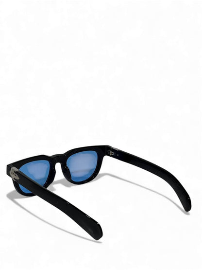 Moscot-Inspired Black Classic Sunglasses – Blue Lens Heritage Edition 😎🔵✨
