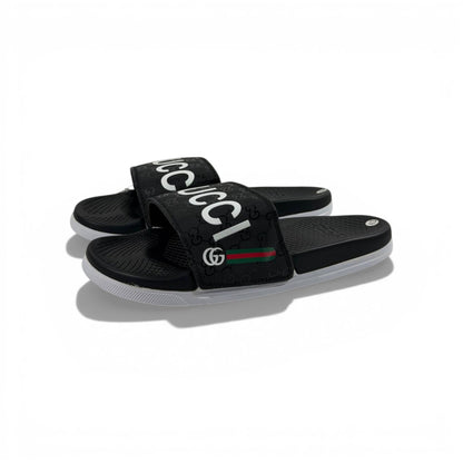 🖤 GUCCI Signature Slides – Black Logo Edition ✨