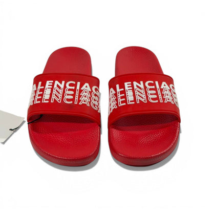 🔴 Balenciaga Logo Slides – Red Statement Edition ❤️✨