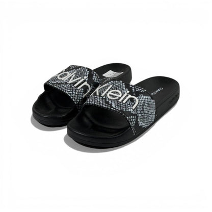 🐍 Calvin Klein Python Slides – Black Statement Edition 🖤✨