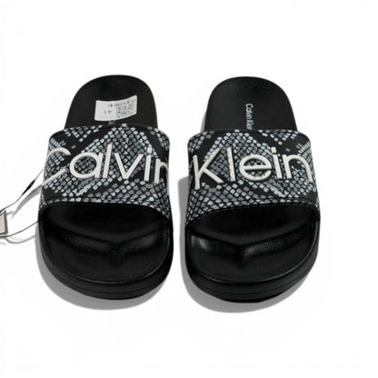 🐍 Calvin Klein Python Slides – Black Statement Edition 🖤✨