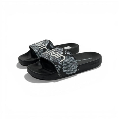 🐍 Calvin Klein Python Slides – Black Statement Edition 🖤✨