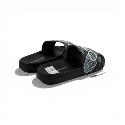 🐍 Calvin Klein Python Slides – Black Statement Edition 🖤✨