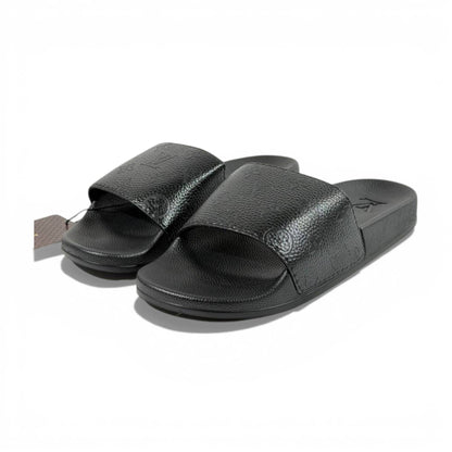 🖤 Louis Vuitton Embossed Slides – Black Luxe Edition ✨