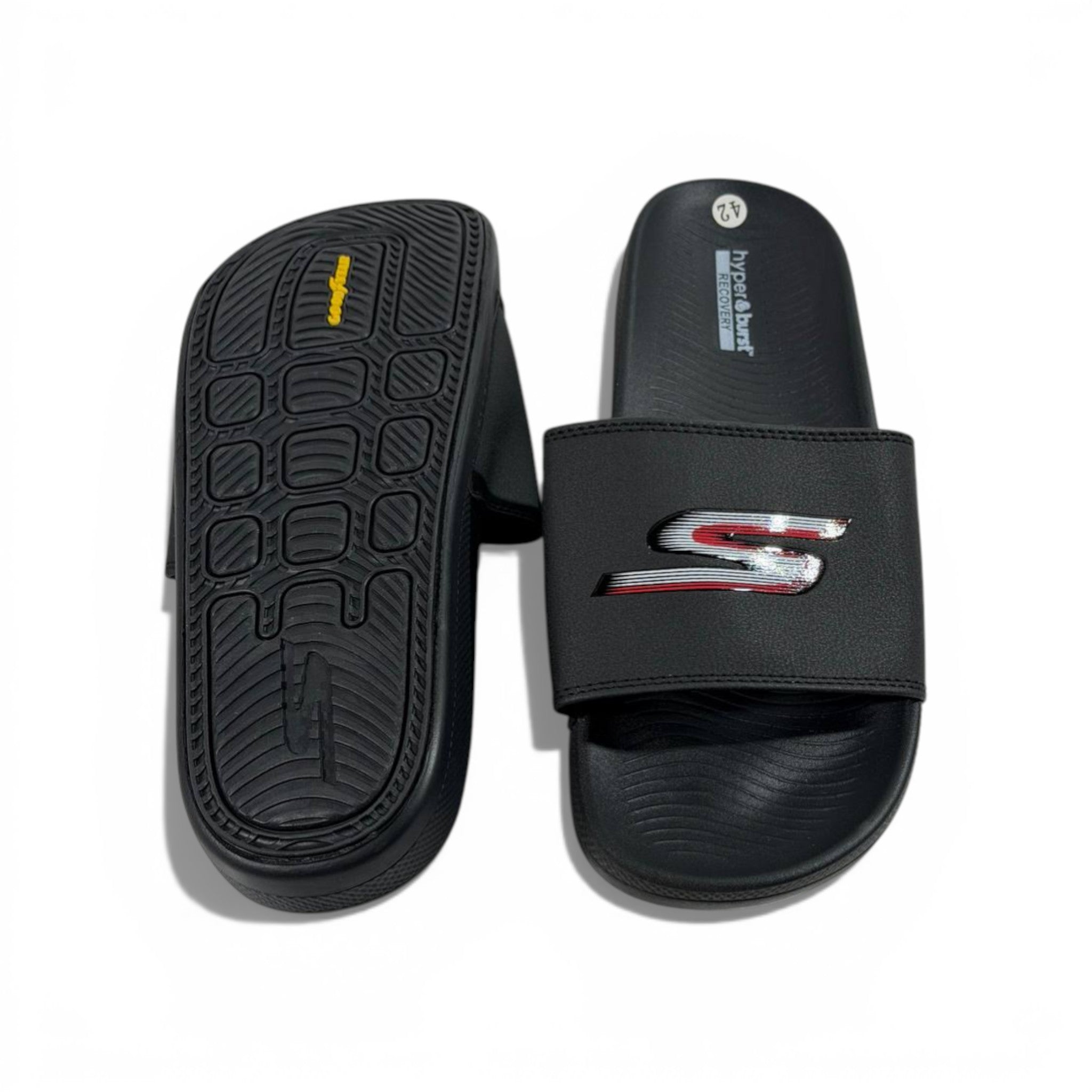 ⚡ Skechers Sport Slides – Black Performance Edition 🖤🔥