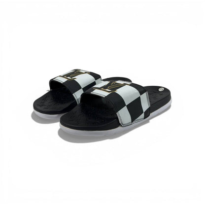 🖤 Louis Vuitton Slides – Damier Black & White Edition 👑✨