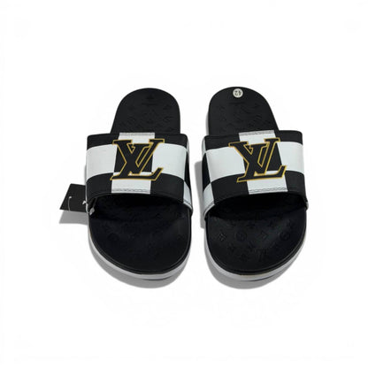 🖤 Louis Vuitton Slides – Damier Black & White Edition 👑✨