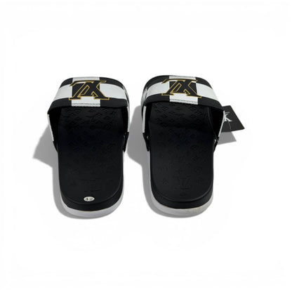 🖤 Louis Vuitton Slides – Damier Black & White Edition 👑✨