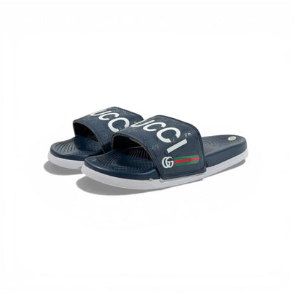 🔵 Gucci Slides – Navy Signature Edition 👑✨