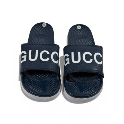 🔵 Gucci Slides – Navy Signature Edition 👑✨