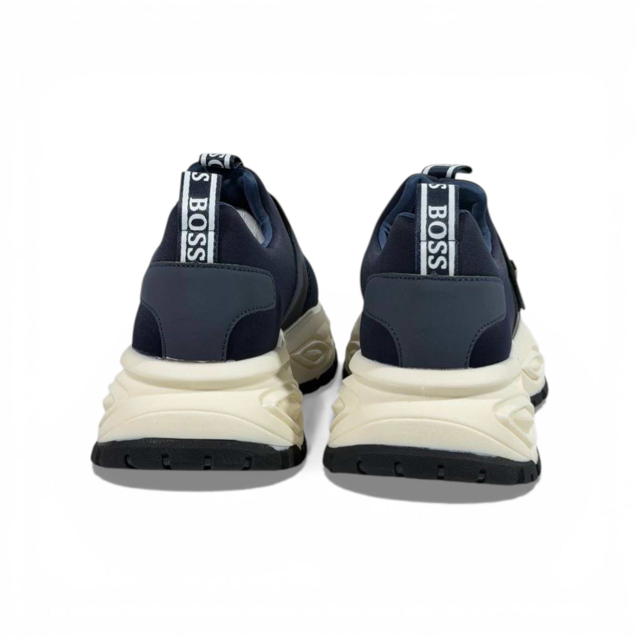BOSS Navy Chunky Sneakers 👟🔵✨ Luxury Slip-On Sport Shoes – Premium Designer Lifestyle Trainers 🔥