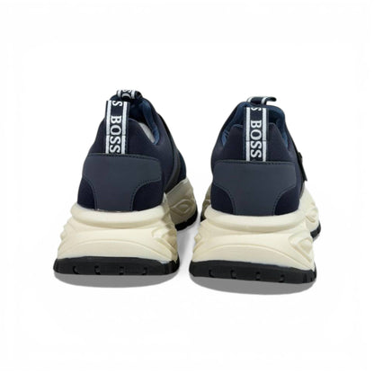 BOSS Navy Chunky Sneakers 👟🔵✨ Luxury Slip-On Sport Shoes – Premium Designer Lifestyle Trainers 🔥