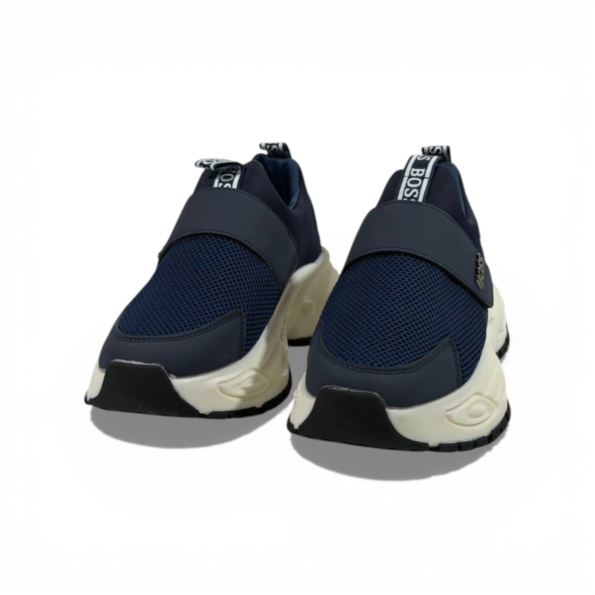 BOSS Navy Chunky Sneakers 👟🔵✨ Luxury Slip-On Sport Shoes – Premium Designer Lifestyle Trainers 🔥