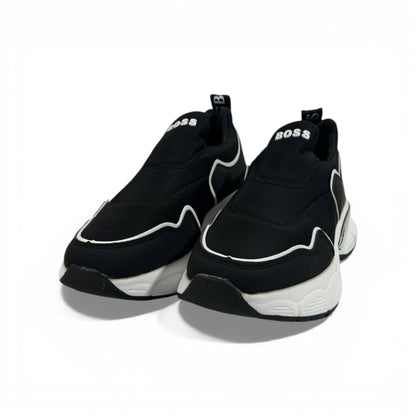 BOSS Black Slip-On Sneakers 👟🖤⚡ Luxury Sport Casual Shoes – Premium Designer Comfort Trainers ✨🔥