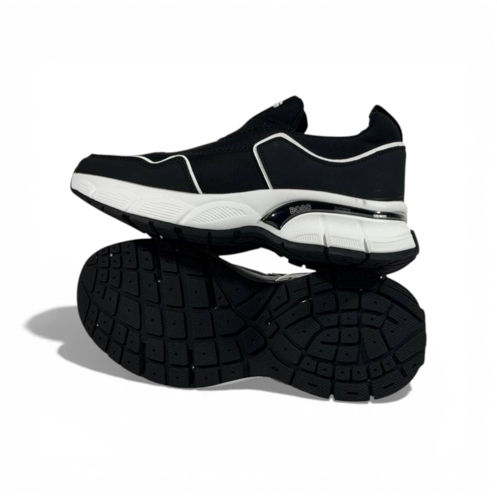 BOSS Black Slip-On Sneakers 👟🖤⚡ Luxury Sport Casual Shoes – Premium Designer Comfort Trainers ✨🔥