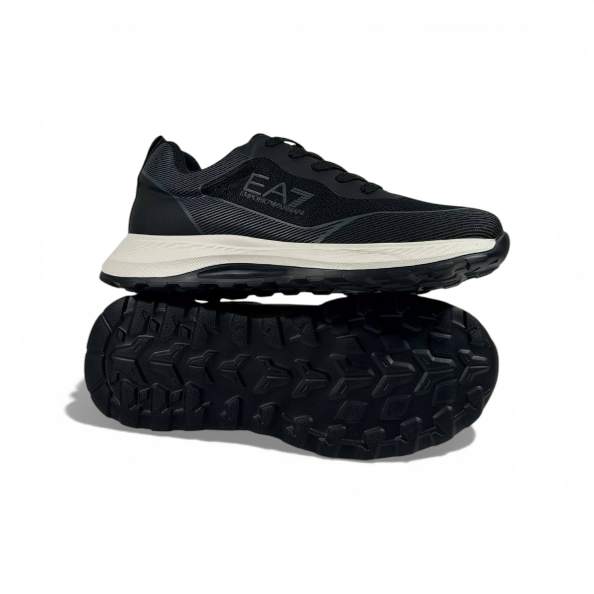 EA7 Emporio Armani Black Performance Sneakers 👟🔥 Luxury Sport Running Shoes – Modern Comfort Trainers ⚡🖤