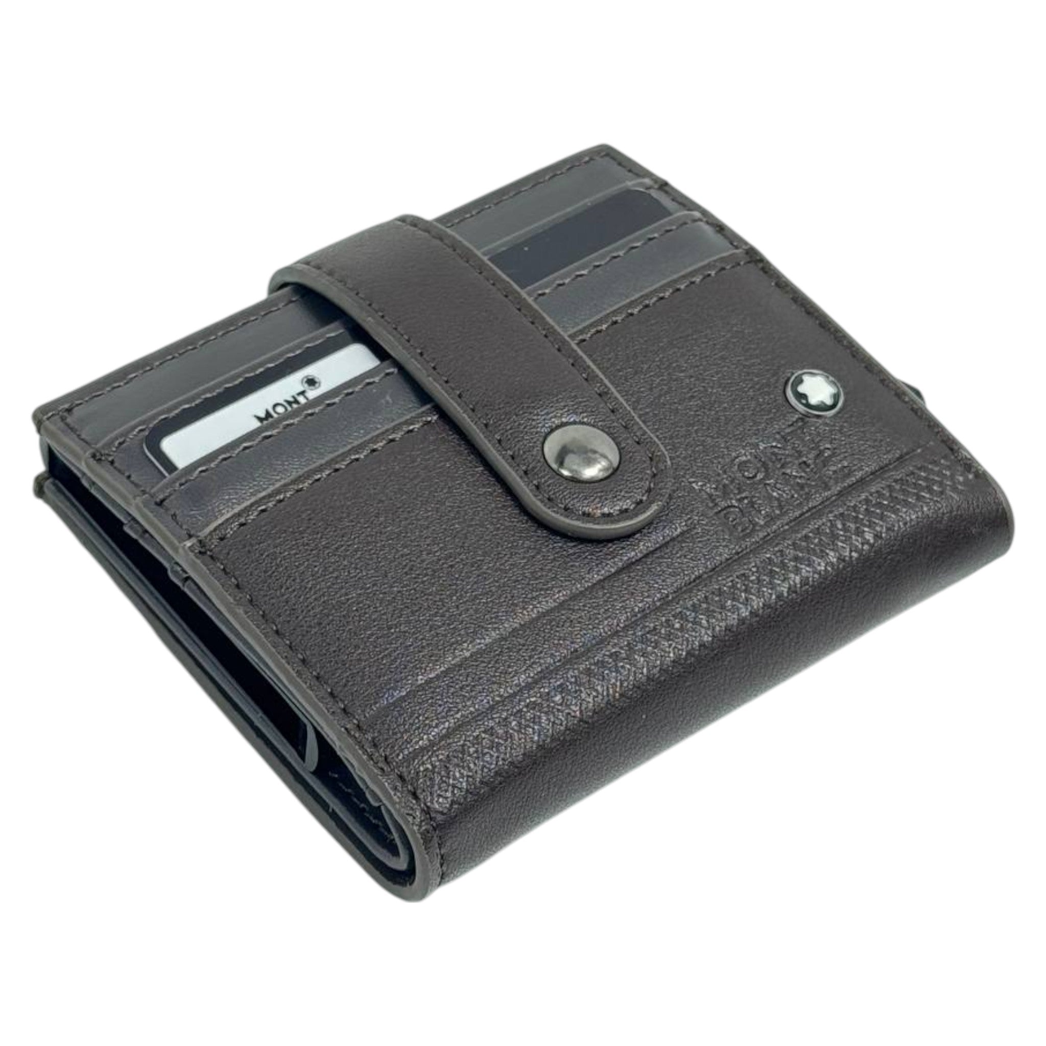 Montblanc Brown Leather Wallet with Snap Closure