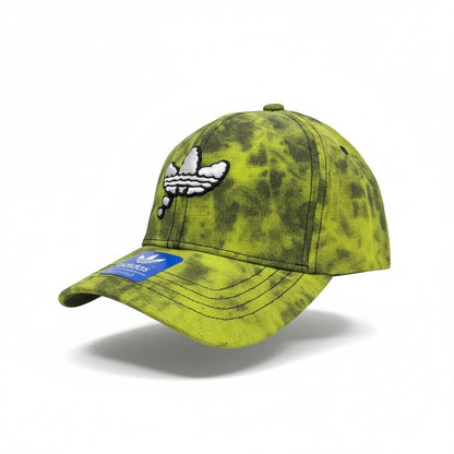🧢 Adidas Originals Tie-Dye Trefoil Cap – Green Streetwear Baseball Hat