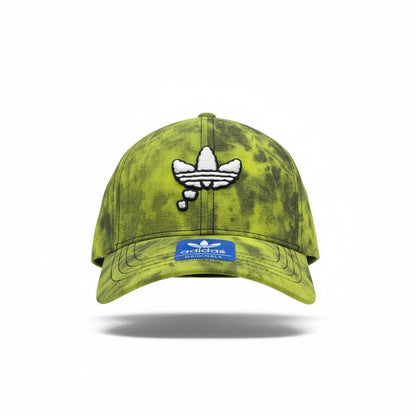🧢 Adidas Originals Tie-Dye Trefoil Cap – Green Streetwear Baseball Hat