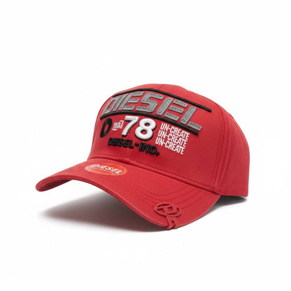 🧢 Diesel D78 Red Cap – Bold Racing Logo Streetwear Style 🔥