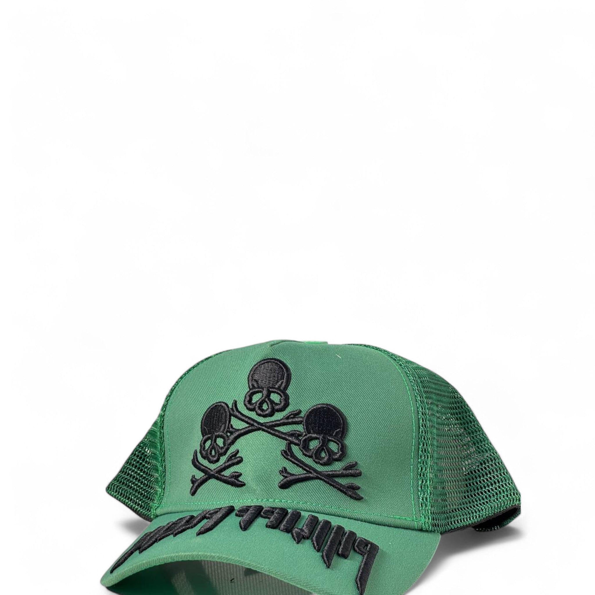 Philipp Plein Skull Trio Cap 💀🌿 | Bold Green Trucker Hat