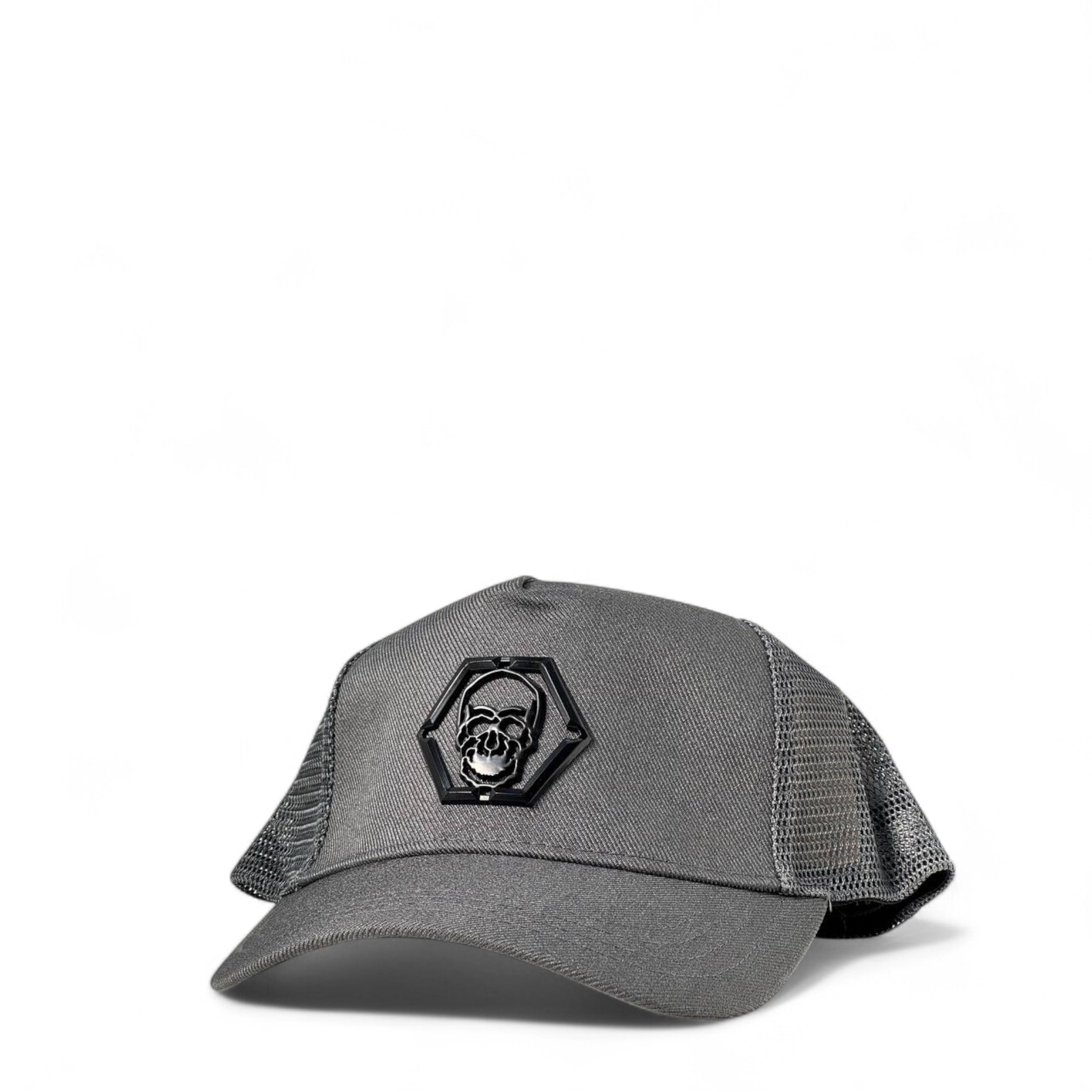 Philipp Plein Grey Skull Badge Cap 🖤🔥 | Bold Streetwear Icon