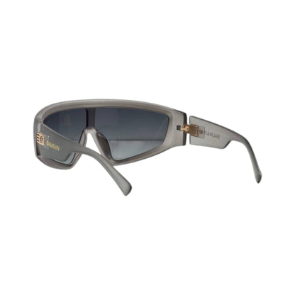 🕶️ Balmain Shield Visor Sunglasses – Smoke Grey Edition