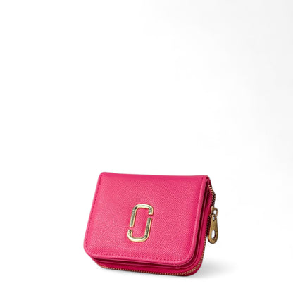 💖 Marc Jacobs Compact Leather Wallet – Fuchsia Pop Edition