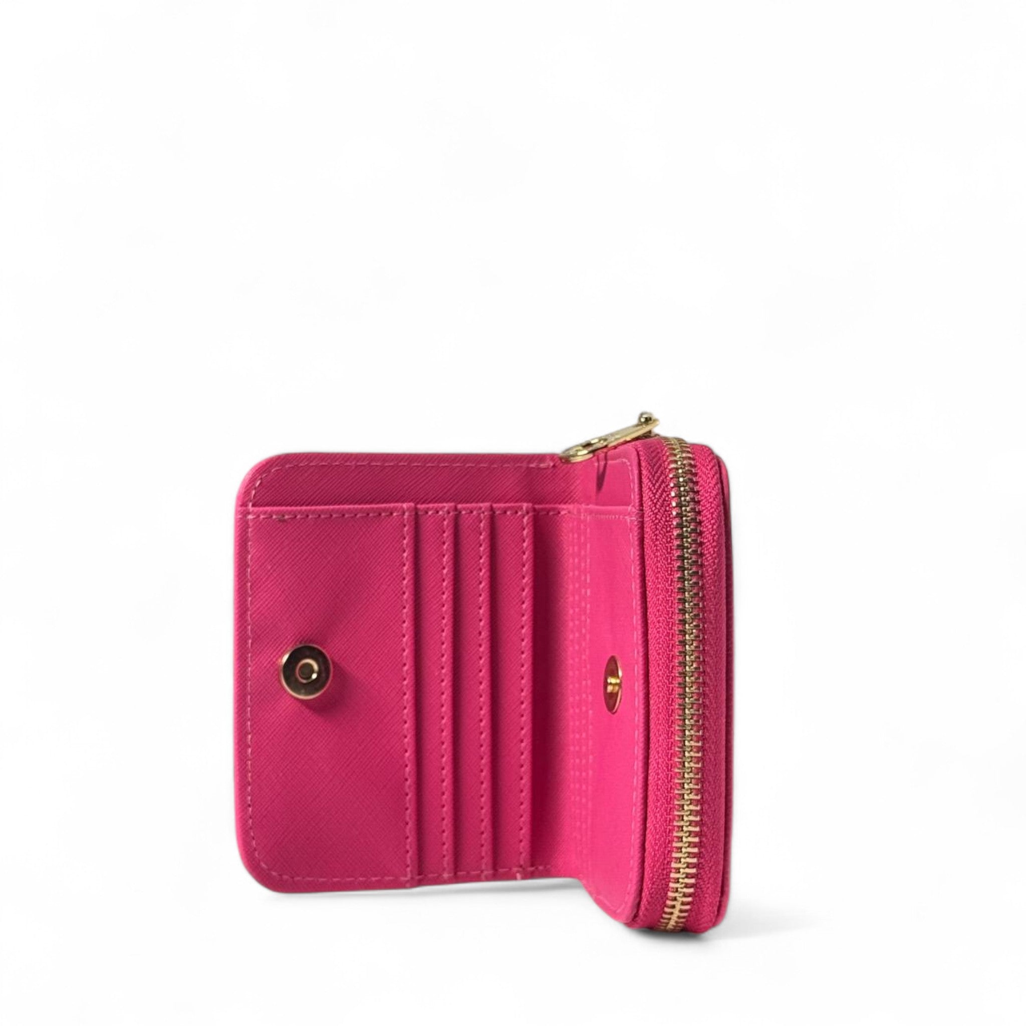 💖 Marc Jacobs Compact Leather Wallet – Fuchsia Pop Edition