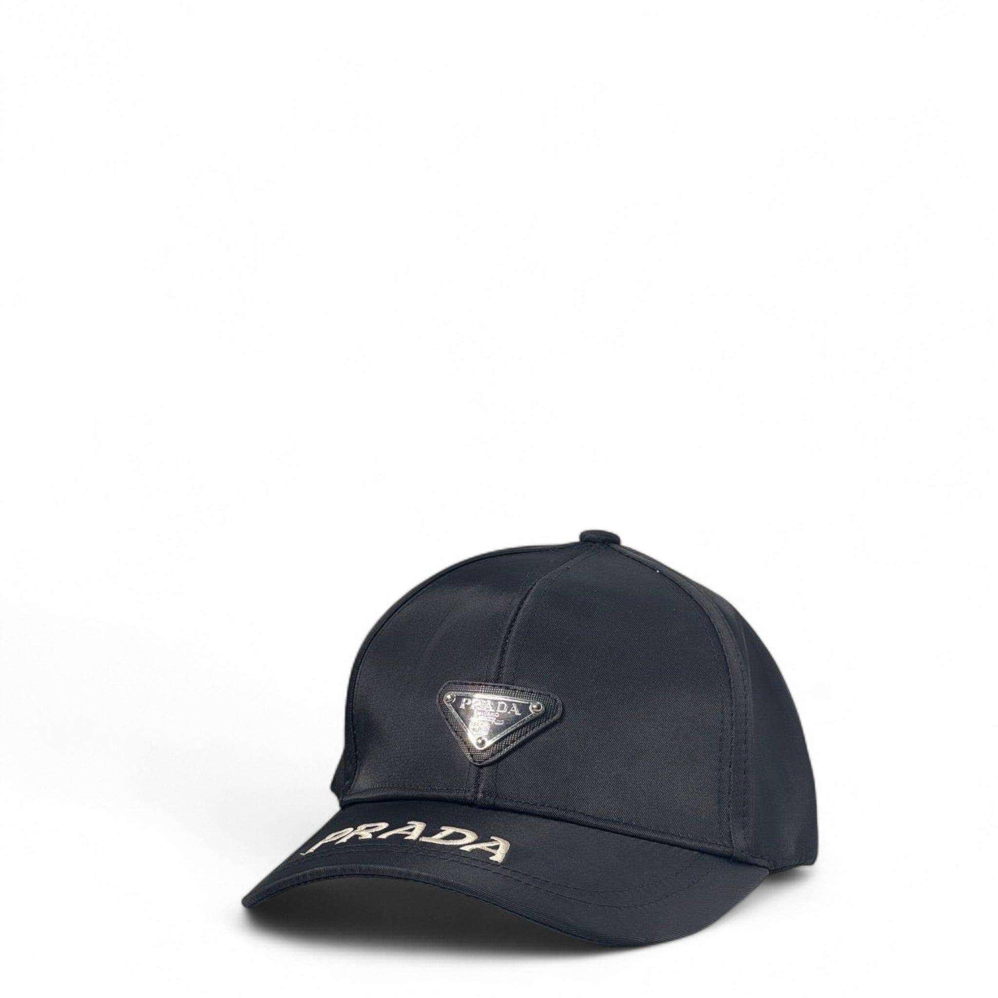 Prada-Inspired Black Satin Cap – Iconic Elegance with Street Cred