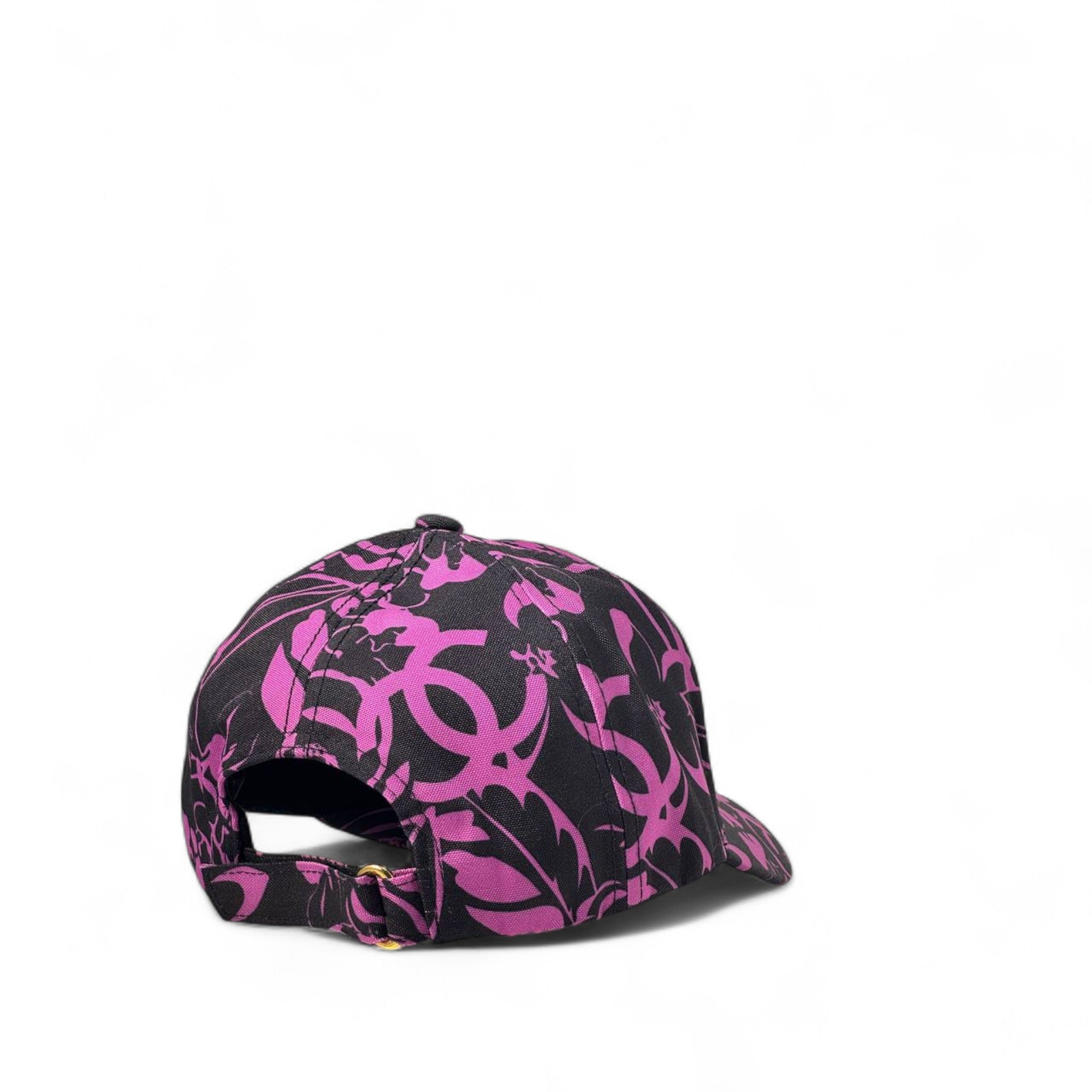 🖤 Chanel-Inspired Black & Pink Floral Cap – Bold & Luxe 🌸🧢