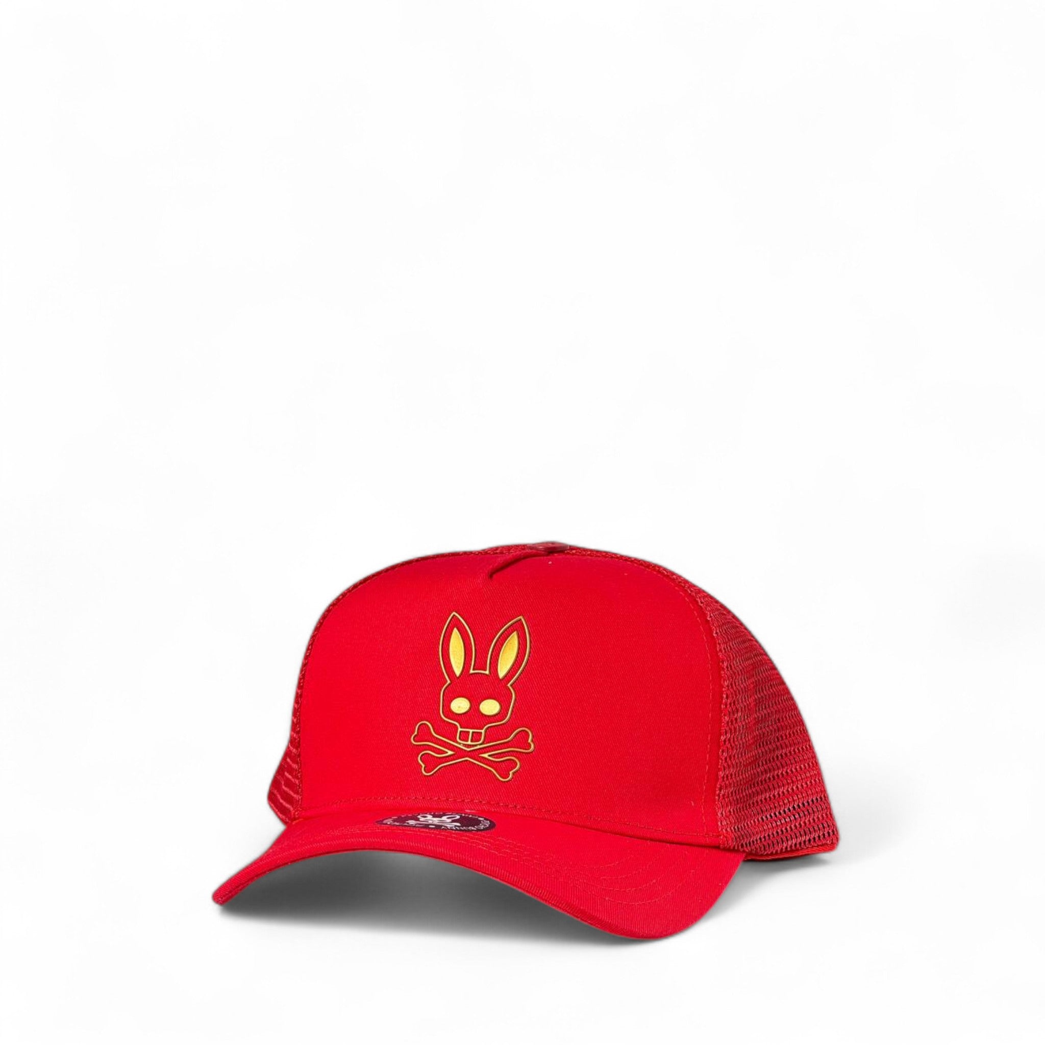 🔥 Red Psycho Bunny Trucker Cap – Bold Style with a Bite 🧢🐰