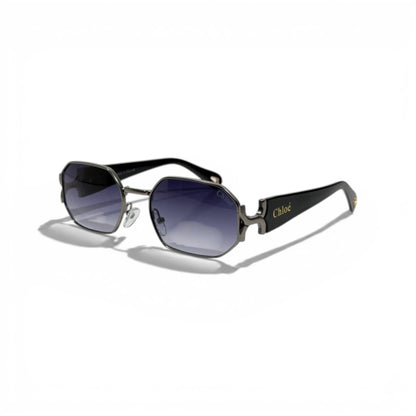 Chloé Hexagon Sunglasses – Black & Silver Luxury Designer Eyewear 🕶️✨