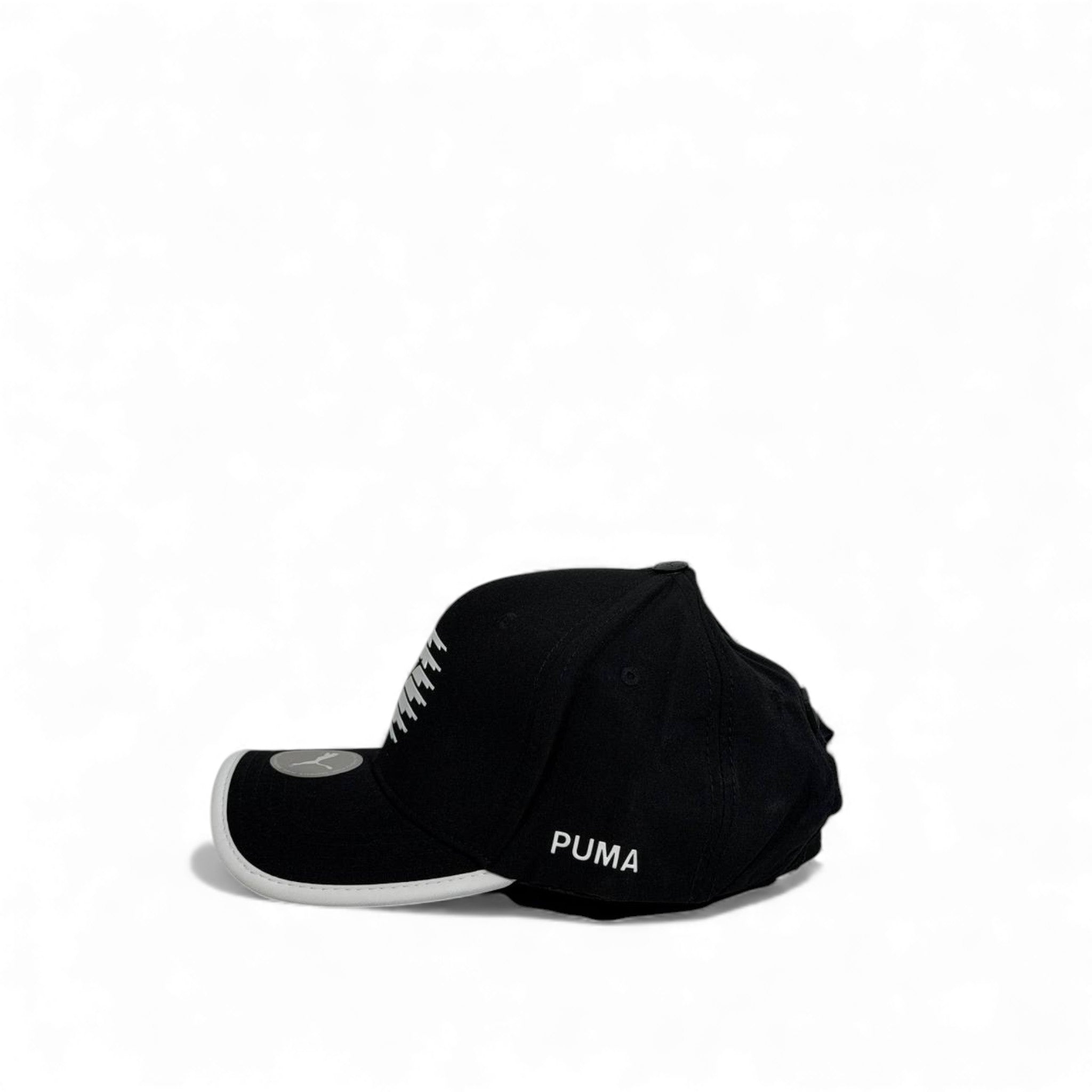 🧢 PUMA Black & White Speed Graphic Cap – Sport Luxe Edition